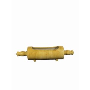 Vintage Camark Pottery Yellow Rolling Pin Planter Footed